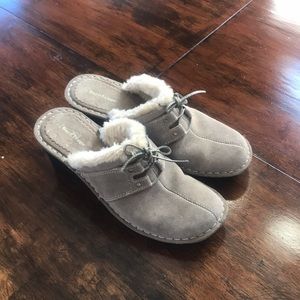 Bare Trap Slip-On Faux Fur Wedge Clogs
